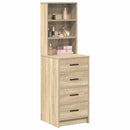 Highboard med skuffe Sonoma-eg 40 x 41 x 135 cm Konstrueret træ