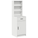 Highboard med skuffe Hvid 40 x 40,5 x 135 cm Konstrueret træ