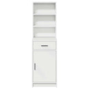 Highboard med skuffe Hvid 40 x 40,5 x 135 cm Konstrueret træ