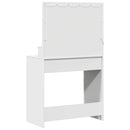 Klædeskab med spejllys Hvid 79 x 41 x 135 cm Konstrueret træ