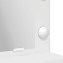 Klædeskab med spejllys Hvid 78,5 x 41 x 135 cm Konstrueret træ