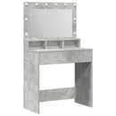 Klædeskab Beton Grå 78,5 x 41 x 135 cm Konstrueret træ