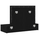 Klædeskab med spejllys Sort 100 x 40 x 70 cm Konstrueret træ