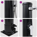 Udendørs Solbruser Sort 217 cm PVC og Aluminium