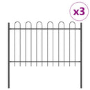 Havehegn 3 pcs Grå 5,1 x 1,2 m Pulverlakeret stål