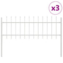 Havehegn 3 pcs Hvid 5,1 x 0,6 m Pulverlakeret stål
