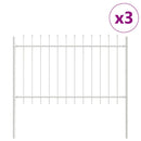 Havehegn 3 pcs Hvid 5,1 x 0,8 m Pulverlakeret stål