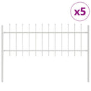 Havehegn 5 pcs Hvid 8,5 x 0,6 m Pulverlakeret stål