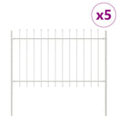 Havehegn 5 pcs Hvid 8,5 x 0,8 m Pulverlakeret stål