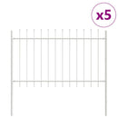 Havehegn 5 pcs Hvid 8,5 x 1 m Pulverlakeret stål