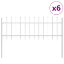 Havehegn 6 pcs Hvid 10,2 x 0,6 m Pulverlakeret stål