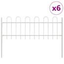 Havehegn 6 pcs Hvid 10,2 x 0,6 m Pulverlakeret stål