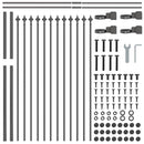 Havehegn 7 pcs Grå 11,9 x 1 m Pulverlakeret stål