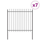 Havehegn 7 pcs Grå 11,9 x 1,5 m Pulverlakeret stål