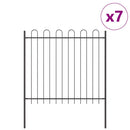 Havehegn 7 pcs Grå 11,9 x 1,5 m Pulverlakeret stål