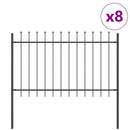 Havehegn 8 pcs Grå 13,6 x 1 m Pulverlakeret stål