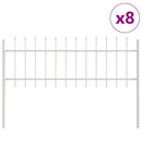 Havehegn 8 pcs Hvid 13,6 x 0,6 m Pulverlakeret stål