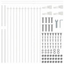 Havehegn 8 pcs Hvid 13,6 x 0,8 m Pulverlakeret stål