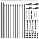Havehegn 9 pcs Grå 15,3 x 0,6 m Pulverlakeret stål