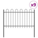 Havehegn 9 pcs Grå 15,3 x 0,8 m Pulverlakeret stål