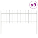 Havehegn 9 pcs Hvid 15,3 x 0,6 m Pulverlakeret stål