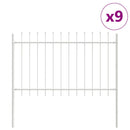 Havehegn 9 pcs Hvid 15,3 x 1,2 m Pulverlakeret stål
