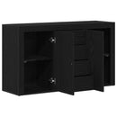 Sideboard med skuffe Sort eg 120 x 36 x 69 cm Konstrueret træ