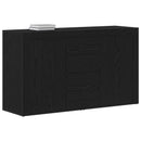 Sideboard med skuffe Sort eg 120 x 36 x 69 cm Konstrueret træ