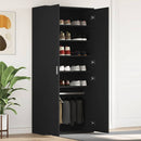 Sko skab 80 x 39 x 178 cm Konstrueret træ Sort