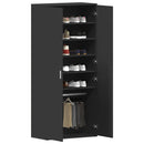 Sko skab 80 x 39 x 178 cm Konstrueret træ Sort