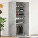 Sko skab 80 x 39 x 178 cm Konstrueret træ Beton Grå