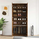 Sko skab 80 x 39 x 178 cm Konstrueret træ Røget eg