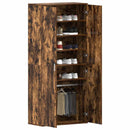 Sko skab 80 x 39 x 178 cm Konstrueret træ Røget eg
