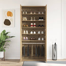 Sko skab 80 x 39 x 178 cm Konstrueret træ Artisan Egetræ