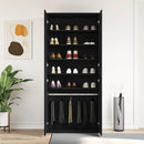 Sko skab 80 x 39 x 178 cm Konstrueret træ Sort eg