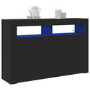Sideboard Sort 116 x 30 x 75 cm Konstrueret træ