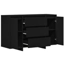 Sideboard med skuffe Sort 120 x 41 x 75 cm Konstrueret træ