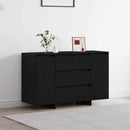 Sideboard med skuffe Sort eg 120 x 41 x 75 cm Konstrueret træ