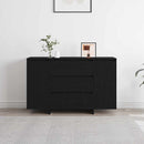 Sideboard med skuffe Sort eg 120 x 41 x 75 cm Konstrueret træ