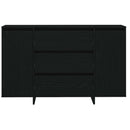 Sideboard med skuffe Sort eg 120 x 41 x 75 cm Konstrueret træ