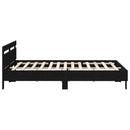 Sengestel med hovedgærde Sort eg 180 x 200 cm Konstrueret træ