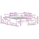 Sengestel med skuffe Sort eg 180 x 200 cm Konstrueret træ