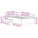 Sengestel med skuffe Gammelt træ 100 x 200 cm Konstrueret træ