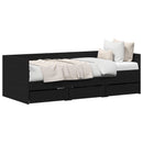 Daybed med hovedgærde Sort eg 90 x 200 cm Konstrueret træ