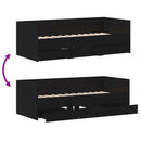 Daybed med hovedgærde Sort eg 90 x 190 cm Konstrueret træ