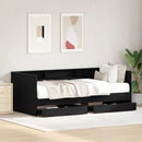 Daybed med hovedgærde Sort eg 90 x 200 cm Konstrueret træ