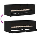 Daybed med hovedgærde Sort eg 90 x 200 cm Konstrueret træ