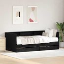 Daybed med hovedgærde Sort eg 90 x 190 cm Konstrueret træ