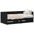 Daybed med hovedgærde Sort eg 90 x 190 cm Konstrueret træ