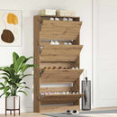 Sko skab Artisan Egetræ 80 x 21 x 163,5 cm Konstrueret træ